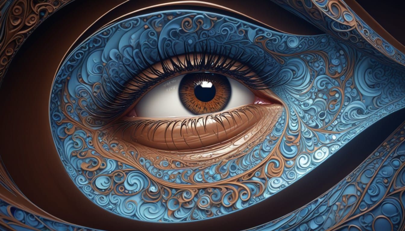 Chocolate Portrait of a Beautiful Woman with Fractal Design