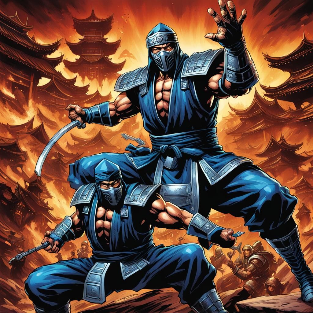 Lin Kuei vs Shirai Ryu: Comic Book Art