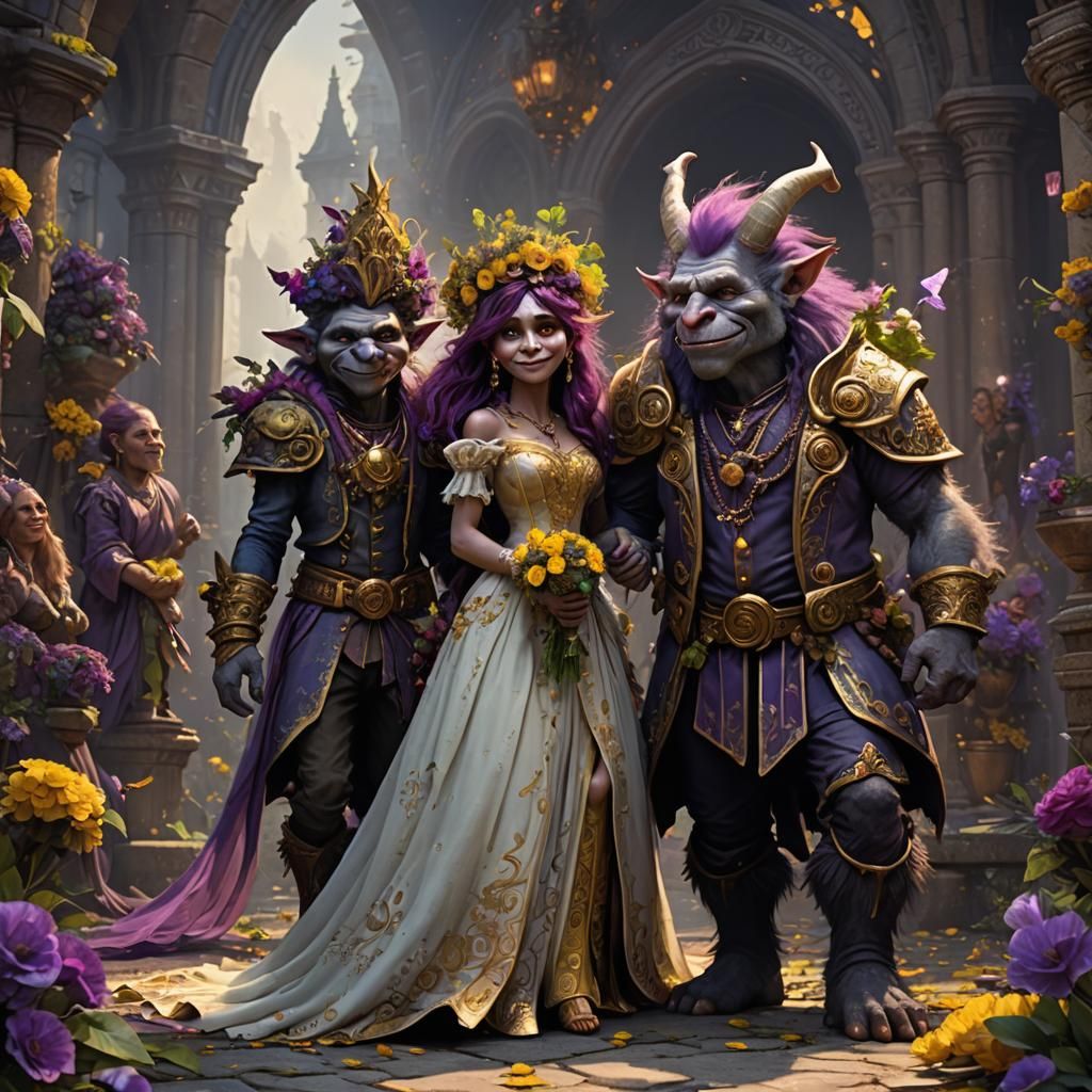 Troll Wedding in Dark Fantasy Style
