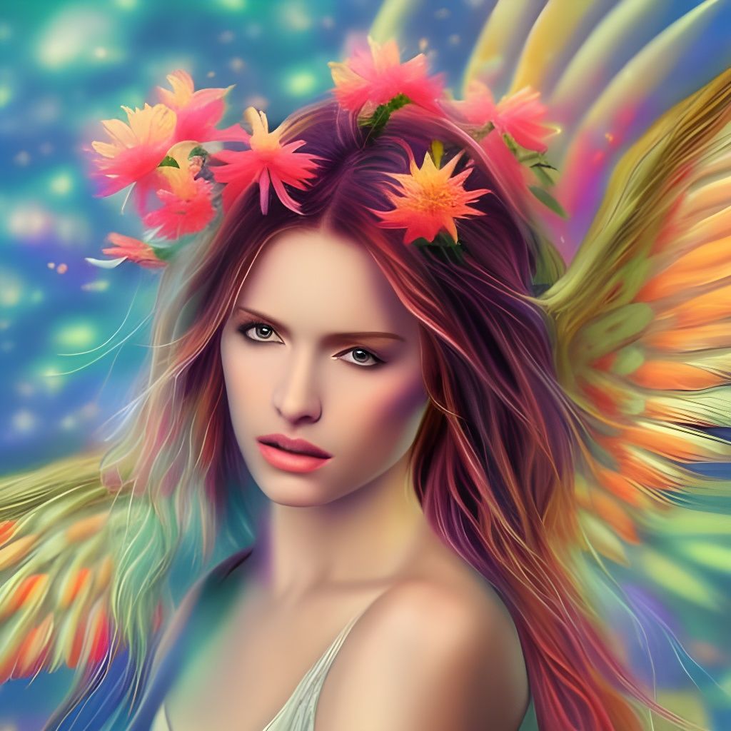 Hyperrealistic Angel Portrait in Splash Art Style