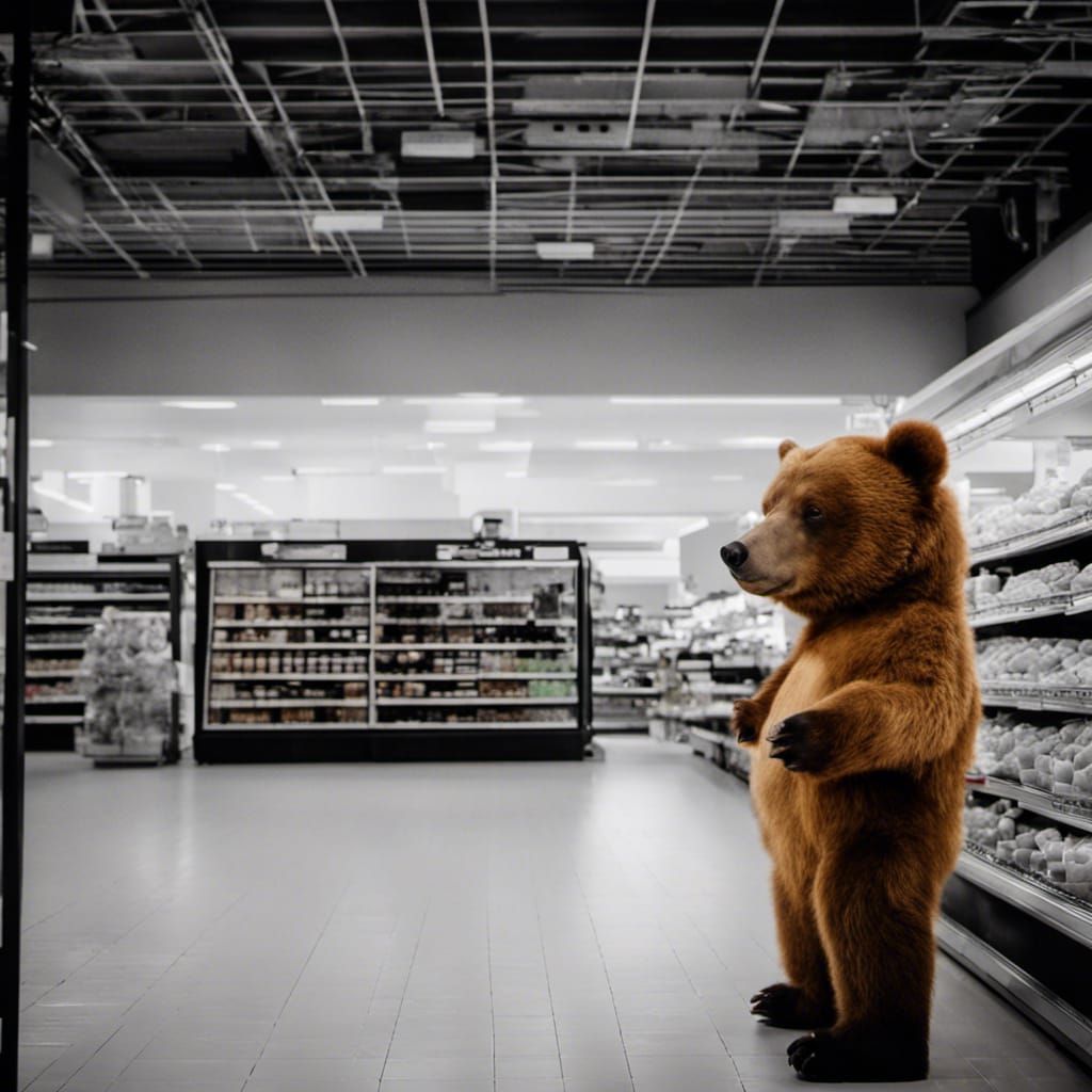 Bear Explores Supermarket: Professional Photography