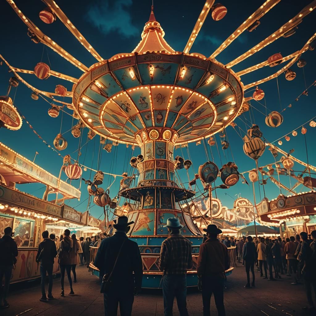 Eerie Midnight Carnival in Cinematic Style