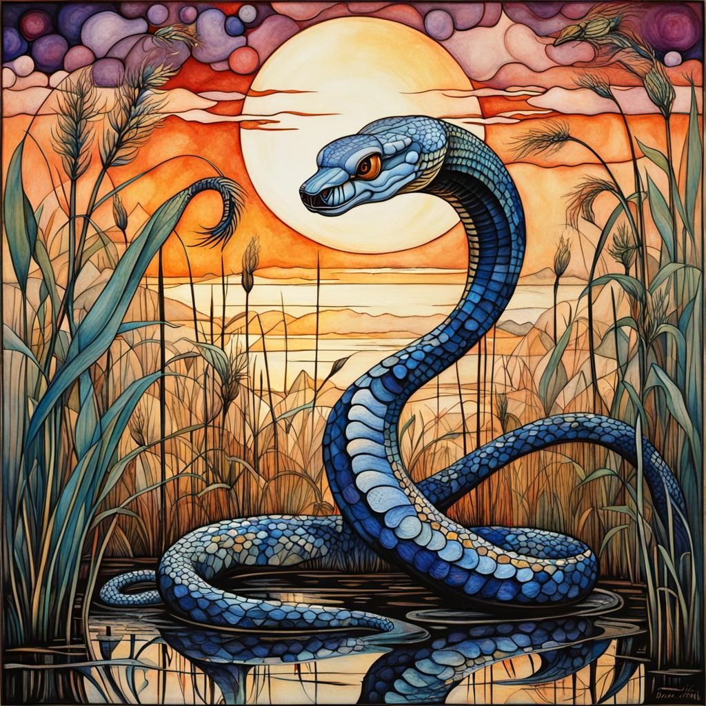 Cobra in a reed