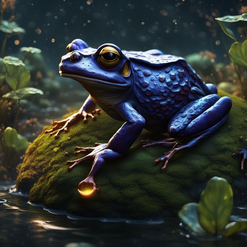 Fantastical Frog in Detailed Matte Painting