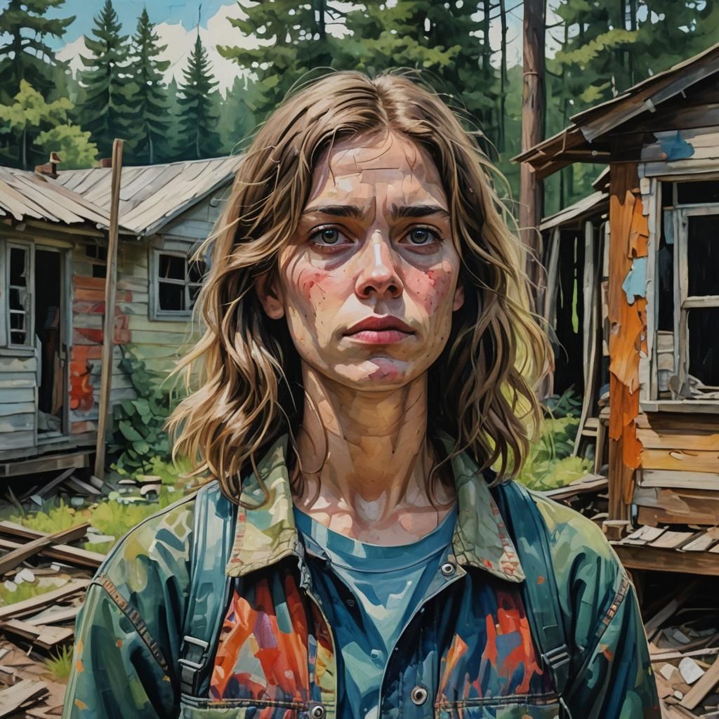 Angela Baker Portrait in Impasto Gouache Style