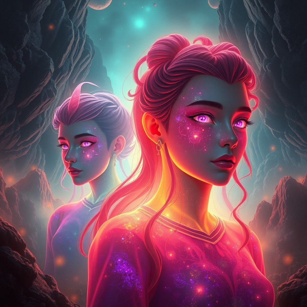 Ethereal Avatars in a Mystical Landscape