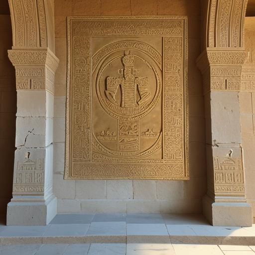 King Sargon on Throne in Ancient Sumerian City