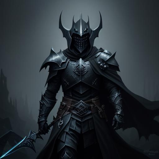 Towering Armored Knight in Dark Fantasy Concept Art