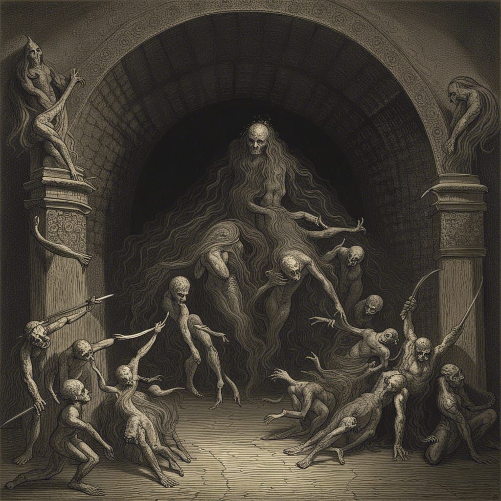 Forbidden Demonic Communion in DorΓ©-Rutkowski Style