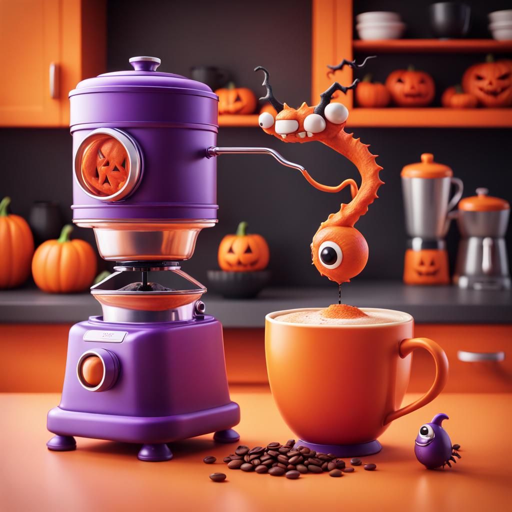 Halloween Monster Kitchen: 3D Digital Art