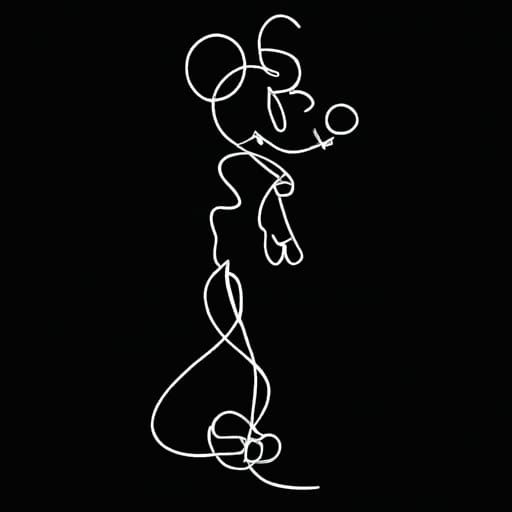 Minimalist Mickey Mouse Silhouette in Picasso Style