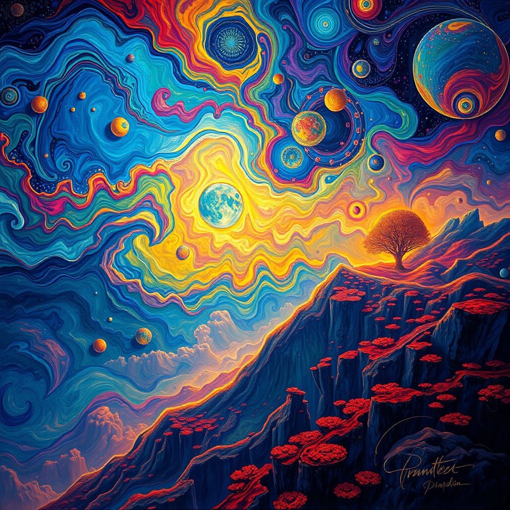 Vibrant Dreamscape in Expressionist Romanticism Style