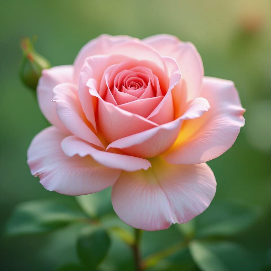 Vibrant Rose in Full Bloom, Photorealistic Botanical Style