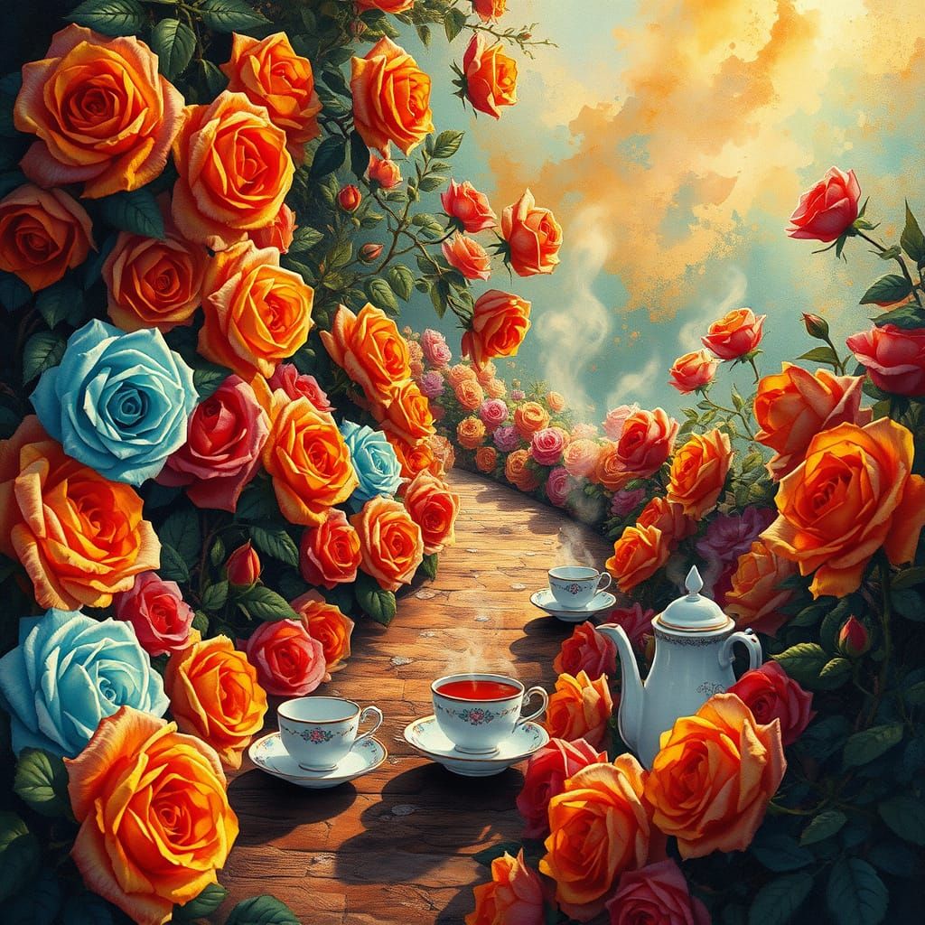 Rainbow Rose Path to an Intimate Tea Ceremony