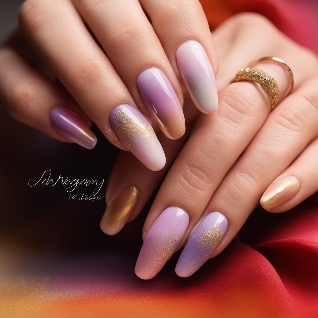 Dreamy Ombre Nail Art in Macro Photography