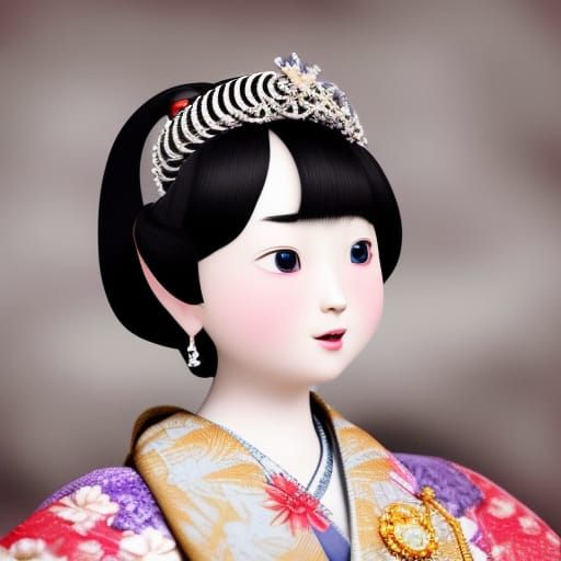 Photorealistic Portrait of Princess Mako in Digital Art Styl...