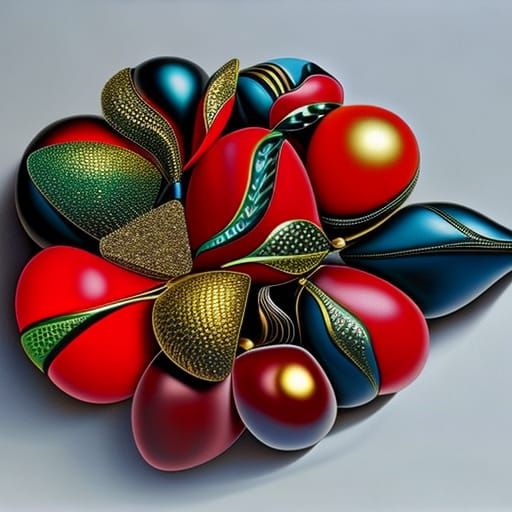 Dodecahedron in Forest: Expressionist Abstract Art