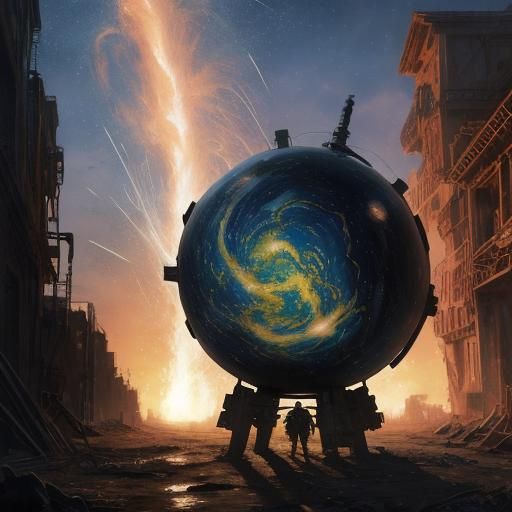 Molten Iron Starry Night: Abstract Expressionism