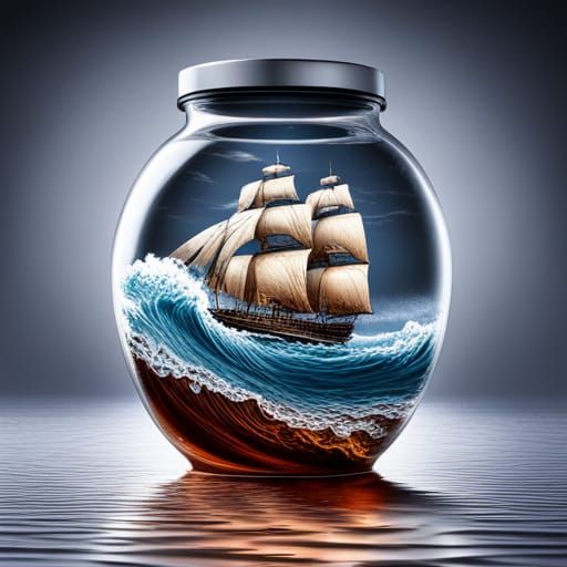 Ship in a Jar on Massive Wave