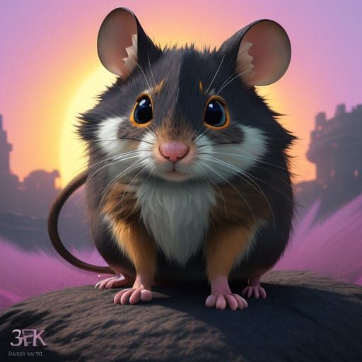 Vibrant Field Mouse in Whimsical Pixar-Inspired Art