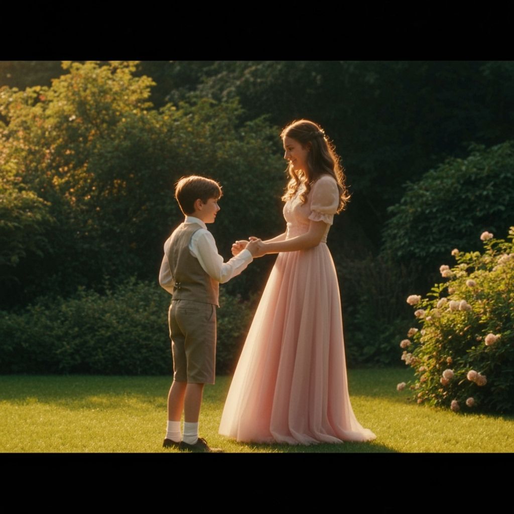 Young Man in Regency Dress and Tiara, Cinematic Film Still