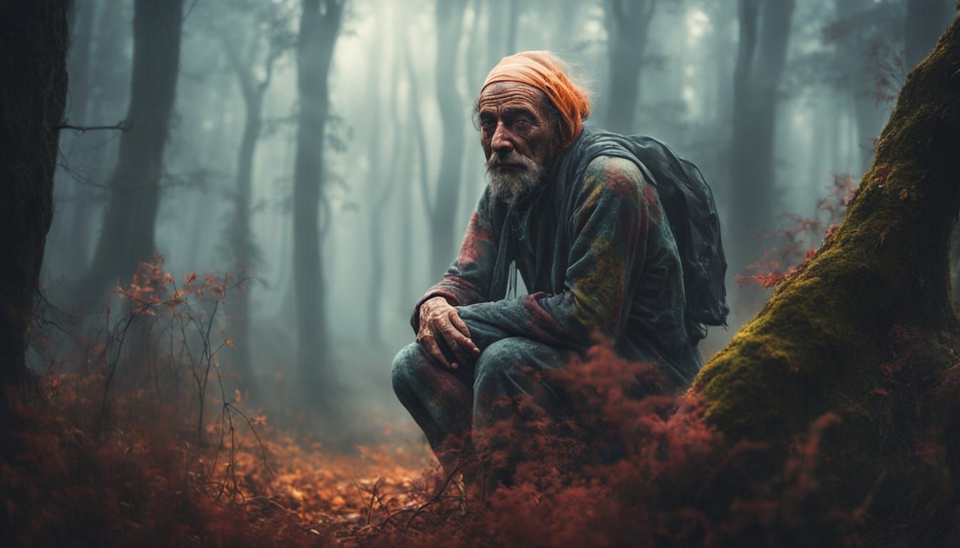 Mysterious Figure in Enchanted Forest