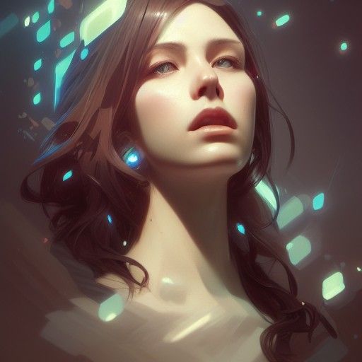 Detailed Waifu Portrait in Art Nouveau Style