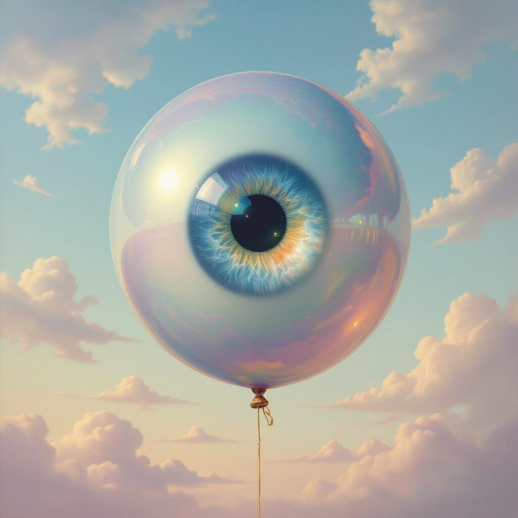 Giant Galaxy Eye Balloon in Pastel Sky
