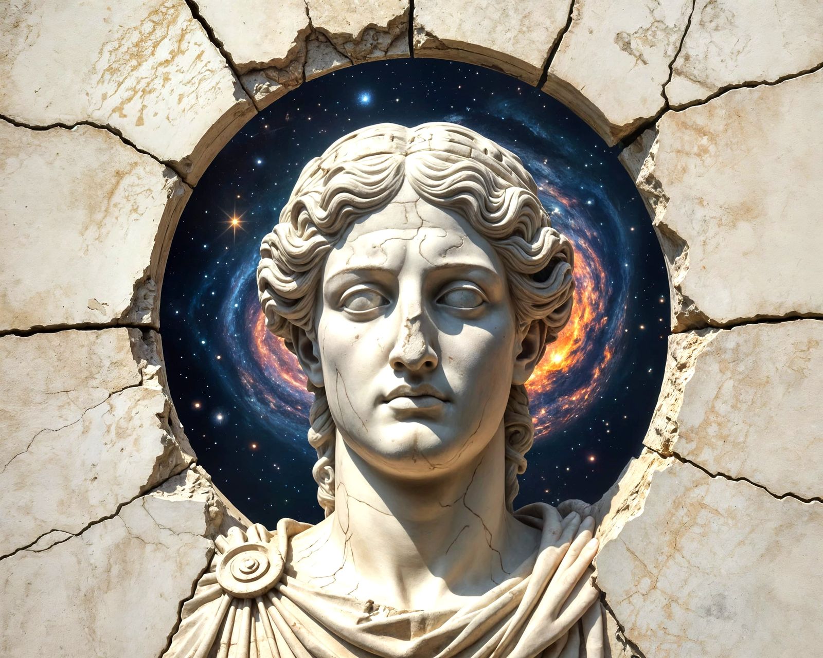 Cosmic Cataclysm Reflected in Ancient Roman Statue Eye