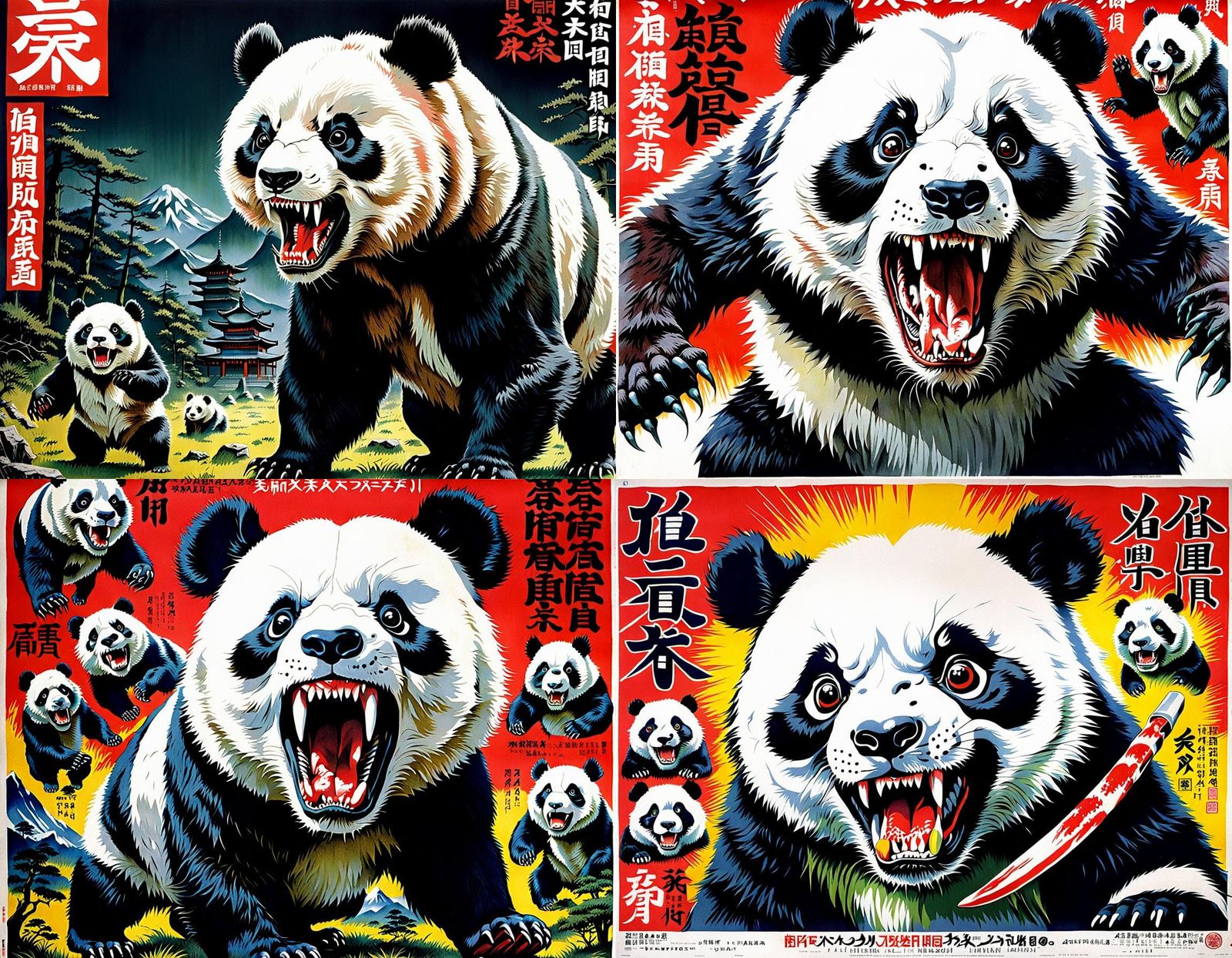 Bizarre Mutant Panda Canine Hybrid: 1970s Movie Poster