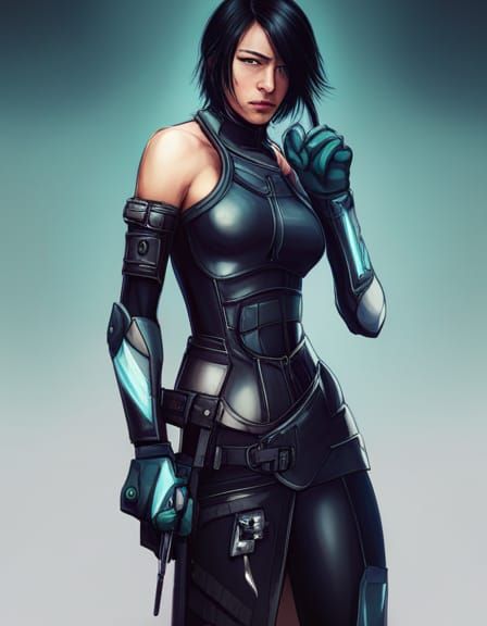 Cyberpunk Warrior in Detailed Concept Art