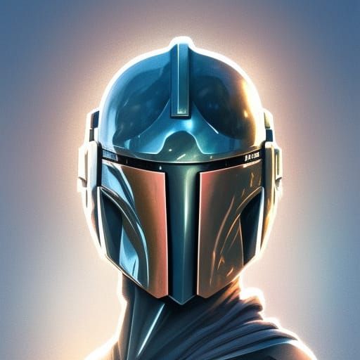 Detailed Portrait of a Female Mandalorian Warrior
