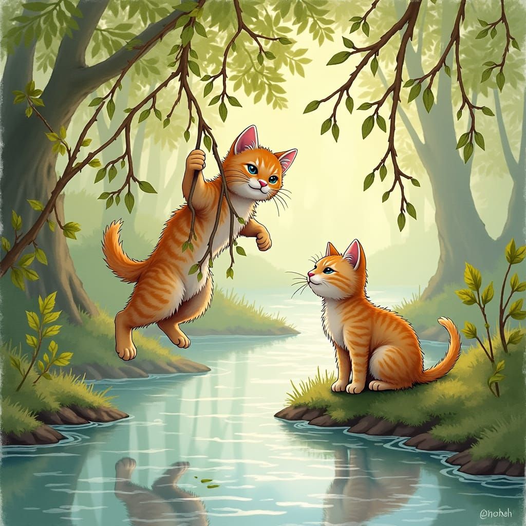Kittens on Willow Branches: A Whimsical Rescue