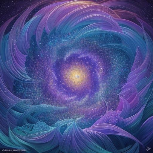 Whimsical Starry Blooms in Dreamy, Impressionist Pixel Art