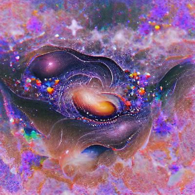 Vibrant Cosmic Universe with Swirling Nebulas