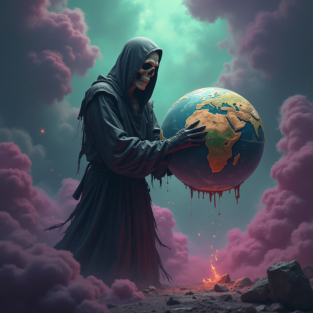 Grim Reaper Crafts Earth in Cosmic Kitchen