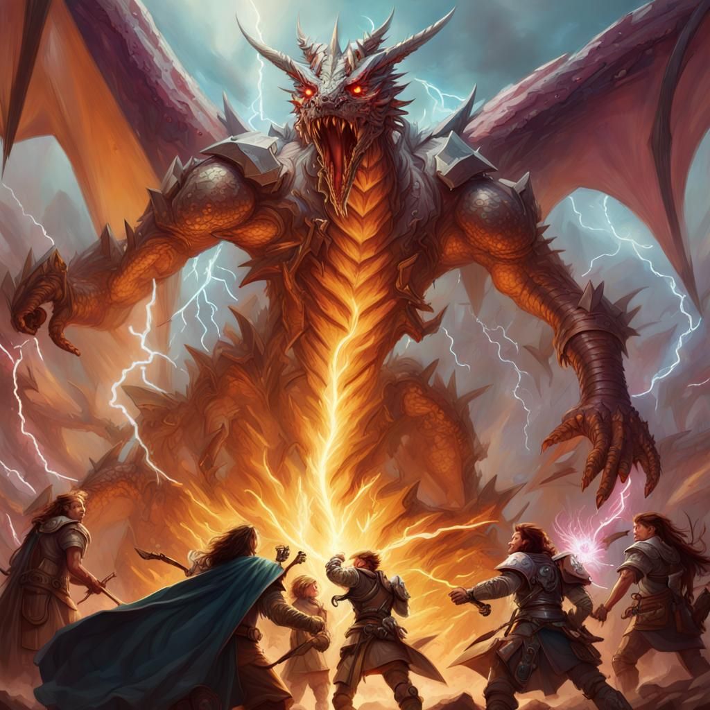 D&D Party Faces Mech Dragon in Epic Battle