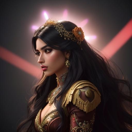 Glamorous Latina Posing in Vibrant 3D Comic Art