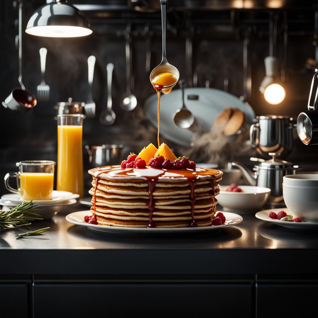 Pineapple Raspberry Pancakes