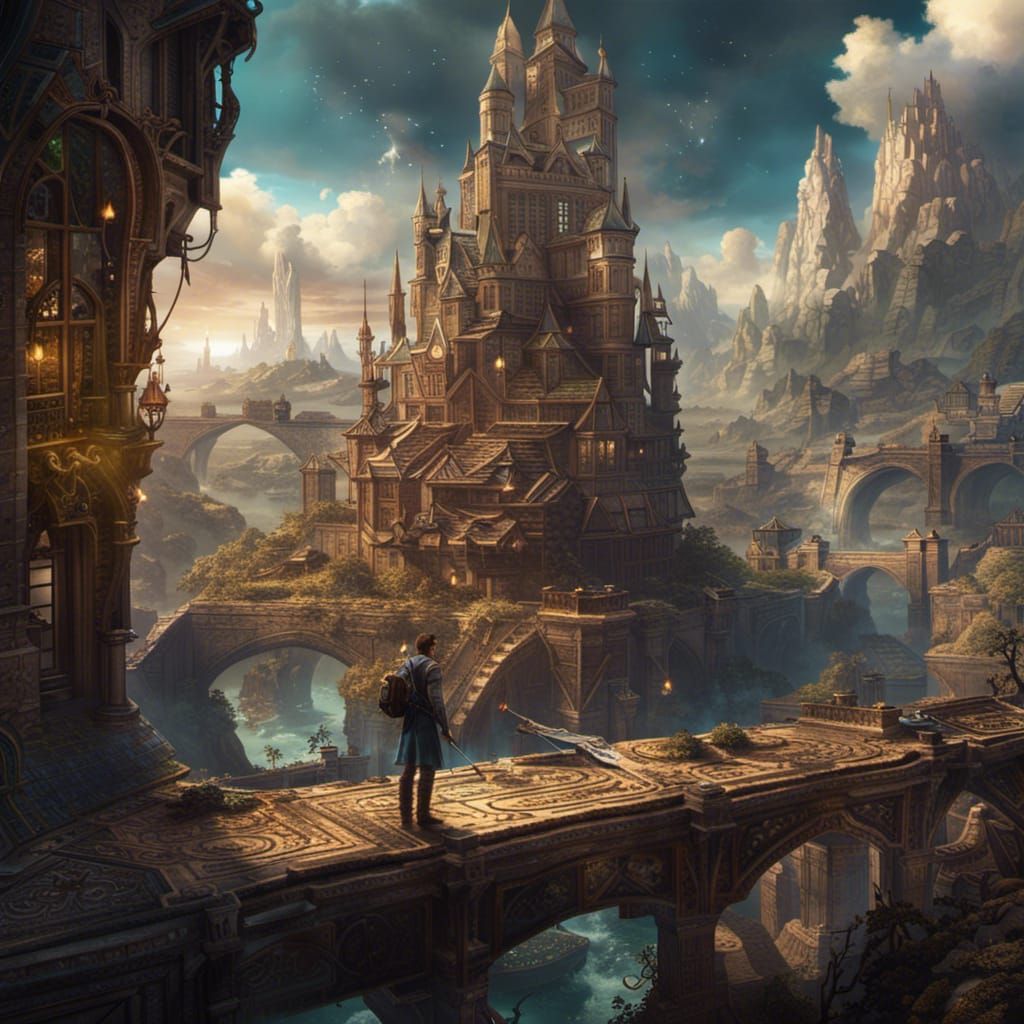 Detailed Matte Painting of a Man's Worthy Endeavor