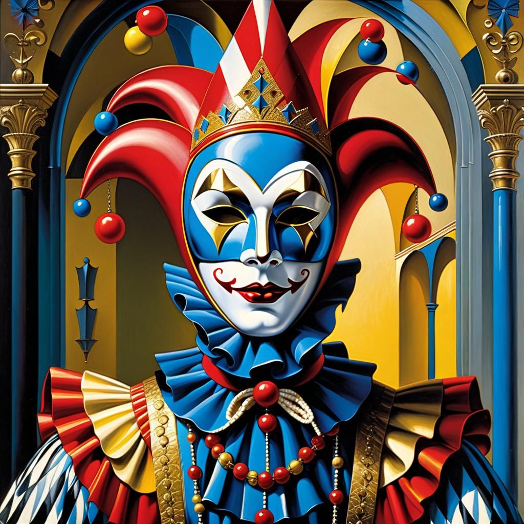 Cubism, Harlequin, Filigree, Deep Saturation, Michael Cheval...