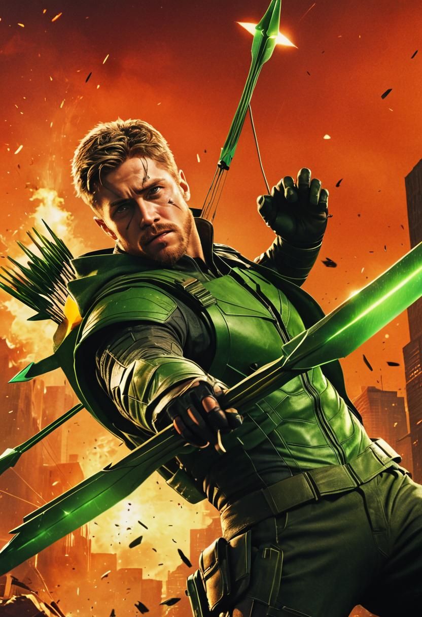 Green Arrow Concept Art in Comic Book Style