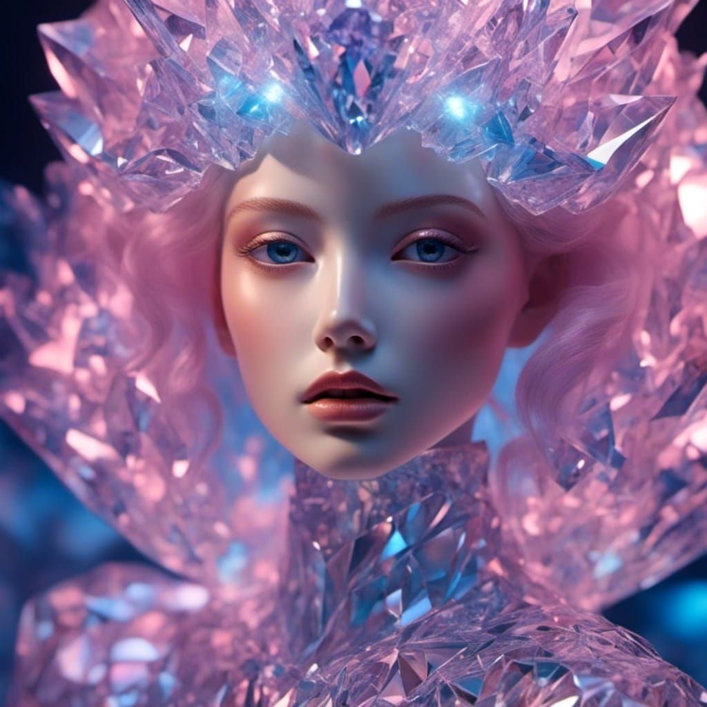 Ethereal Holographic Dolls in Surreal Dreamscape