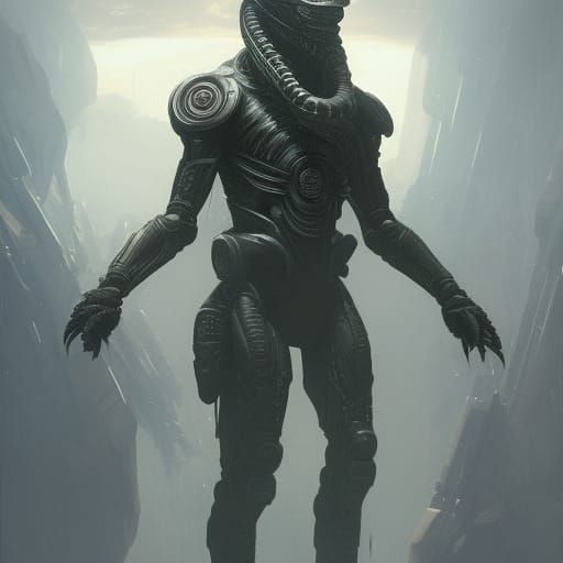 Detailed Alien Soldier Concept Art in 8K Resolution