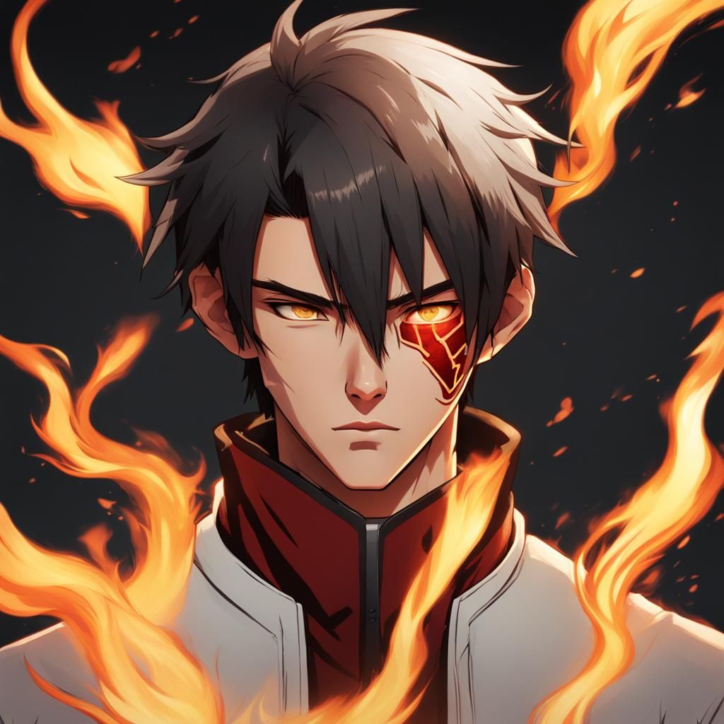 Manhwa Portrait of Emo Boy with Scar