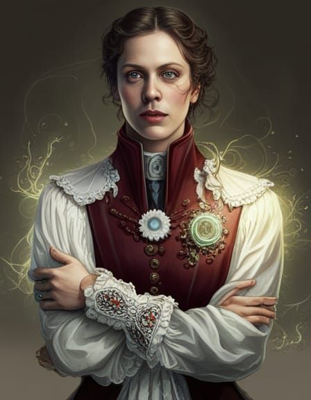 Ethereal Victorian Ghost in the Style of Art Nouveau