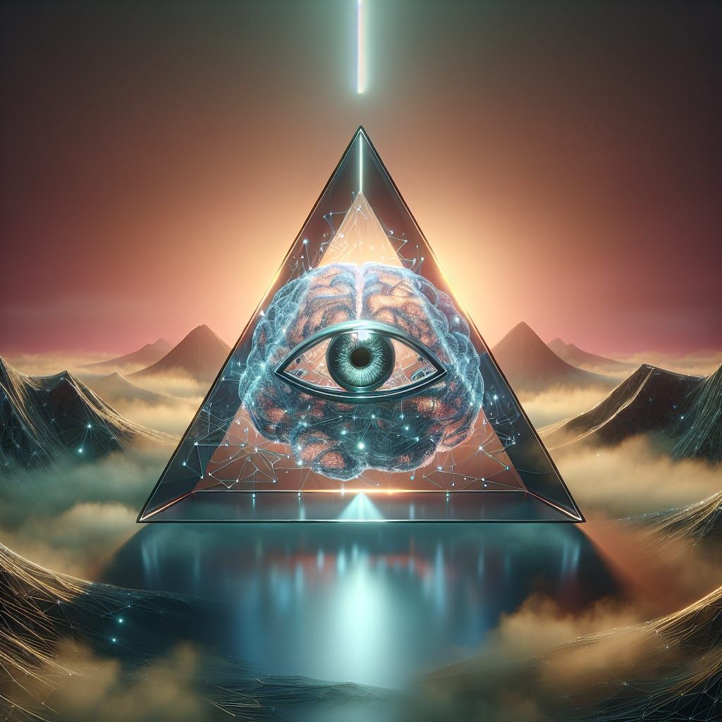 Futuristic Glass 'A' Shape Illuminates Cerebral Cortex