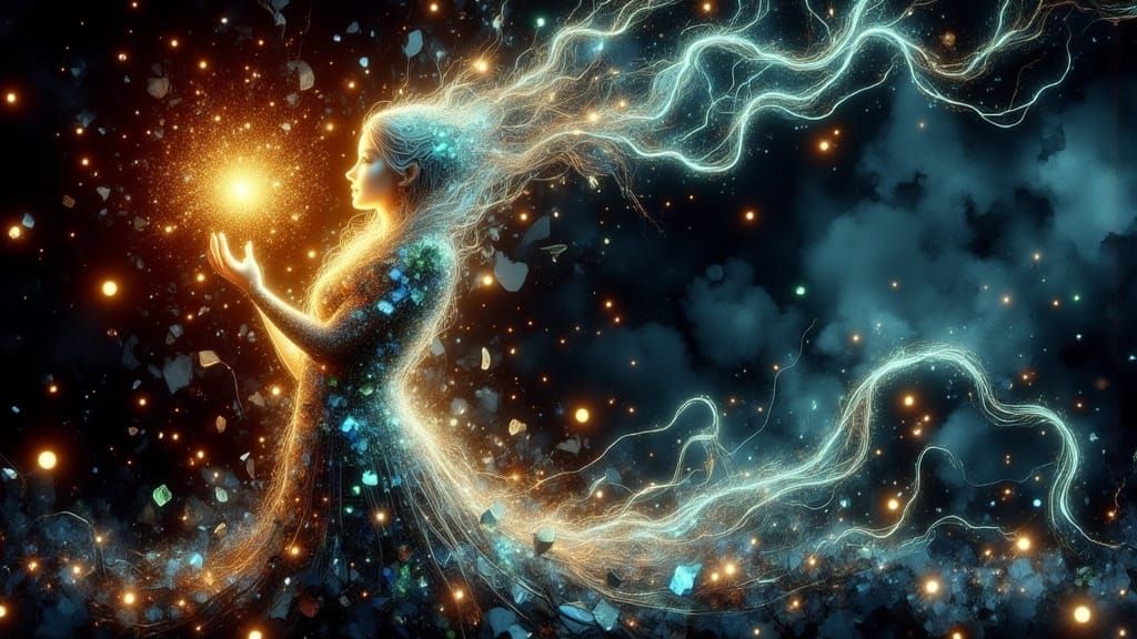 Shattered Elf Queen in Water Digi-Ink Style