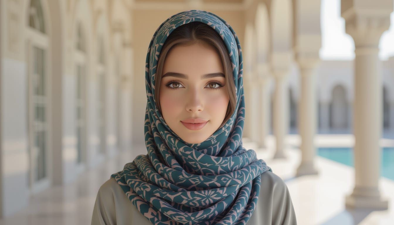 Hyper-Realistic Photo of a Young Islamic Woman