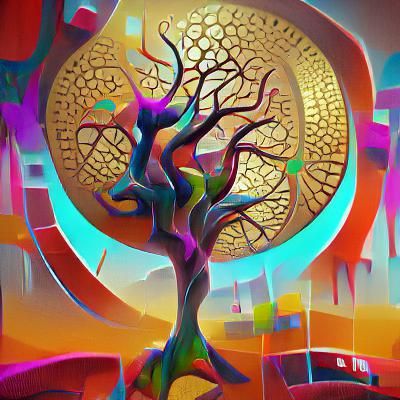 Cosmic Tree of Life: Geometric Abstract Art